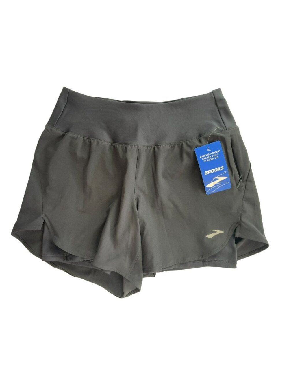 Brooks Chaser 5" 2-In-1 Shorts 2.0 Running Shorts Black Women's Size S $75NWT
